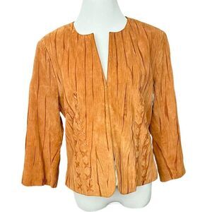 Vintage Y2K Mythology Suede Women’s Jacket Camel Color Lace Up Detail 10